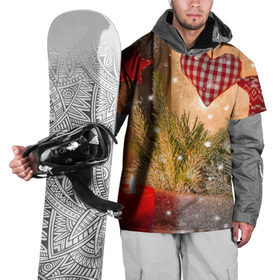 Накидка на куртку 3D с принтом Новогодняя сказка в Петрозаводске, 100% полиэстер |  | елка | мягкие игрушки | новый год снег | свеча | снежинки