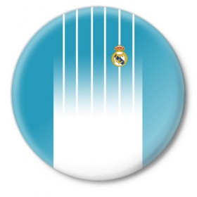 Значок с принтом Real Madrid 2018 в Петрозаводске,  металл | круглая форма, металлическая застежка в виде булавки | Тематика изображения на принте: 