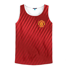 Мужская майка 3D с принтом Manchester United Sportwear в Петрозаводске, 100% полиэстер | круглая горловина, приталенный силуэт, длина до линии бедра. Пройма и горловина окантованы тонкой бейкой | Тематика изображения на принте: emirates | fc | manchester united | геометрия | манчестер юнайтед | спорт | футбол | футбольный клуб | эмблема