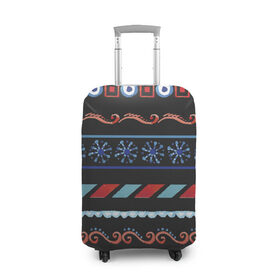 Чехол для чемодана 3D с принтом Новогодняя текстура в Петрозаводске, 86% полиэфир, 14% спандекс | двустороннее нанесение принта, прорези для ручек и колес | елка | новый год | снег | снежинки | узор