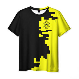 Мужская футболка 3D с принтом Borussia 2018 Geometry Sport в Петрозаводске, 100% полиэфир | прямой крой, круглый вырез горловины, длина до линии бедер | боруссия | дортмунд