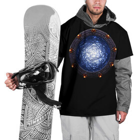 Накидка на куртку 3D с принтом Stargate в Петрозаводске, 100% полиэстер |  | sg1 | wormhole | другие миры | зв1 | звёздные врата | кротовая нора | портал | тоннель | червоточина