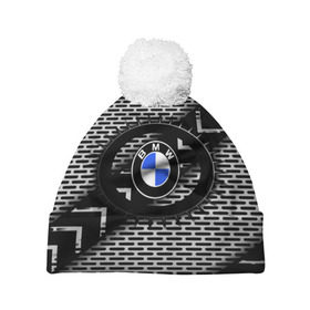 Шапка 3D c помпоном с принтом BMW Carboniferous 2018 в Петрозаводске, 100% полиэстер | универсальный размер, печать по всей поверхности изделия | abstraction | carboniferous | карбон | текстуры
