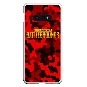 Чехол для Samsung S10E с принтом PUBG Red Military в Петрозаводске, Силикон | Область печати: задняя сторона чехла, без боковых панелей | Тематика изображения на принте: battle royal | playerunknowns battlegrounds | pubg | пабг | пубг