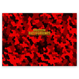 Поздравительная открытка с принтом PUBG Red Military в Петрозаводске, 100% бумага | плотность бумаги 280 г/м2, матовая, на обратной стороне линовка и место для марки
 | battle royal | playerunknowns battlegrounds | pubg | пабг | пубг