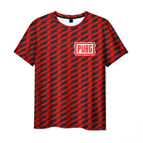 Мужская футболка 3D с принтом PUBG Red Line в Петрозаводске, 100% полиэфир | прямой крой, круглый вырез горловины, длина до линии бедер | playerunknowns battlegrounds | pubg | шутеры