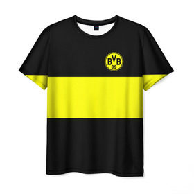Мужская футболка 3D с принтом Borussia 2018 Black and Yellow в Петрозаводске, 100% полиэфир | прямой крой, круглый вырез горловины, длина до линии бедер | боруссия | дортмунд