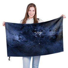Флаг 3D с принтом Дева(Virgo) в Петрозаводске, 100% полиэстер | плотность ткани — 95 г/м2, размер — 67 х 109 см. Принт наносится с одной стороны | virgo | дева | звезды | знаки зодиака | космос | созвездие