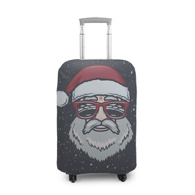 Чехол для чемодана 3D с принтом Santa hipster в Петрозаводске, 86% полиэфир, 14% спандекс | двустороннее нанесение принта, прорези для ручек и колес | 