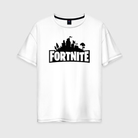 Женская футболка хлопок Oversize с принтом Fortnite в Петрозаводске, 100% хлопок | свободный крой, круглый ворот, спущенный рукав, длина до линии бедер
 | epic games | fort | fortnite battle | fortnite battle royale | fortnite royale | playerunknowns battlegrounds | survival | королевский битва