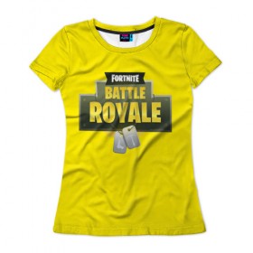 Женская футболка 3D с принтом Battle Royale в Петрозаводске, 100% полиэфир ( синтетическое хлопкоподобное полотно) | прямой крой, круглый вырез горловины, длина до линии бедер | epic games | fort | fortnite battle | fortnite battle royale | fortnite royale | survival | королевский битва
