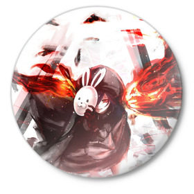 Значок с принтом Тока Кирисима в Петрозаводске,  металл | круглая форма, металлическая застежка в виде булавки | anime | ghoul | tokyo | tokyo ghoul | гуль