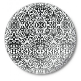 Значок с принтом Зебра в Петрозаводске,  металл | круглая форма, металлическая застежка в виде булавки | африка | зебра | текстура