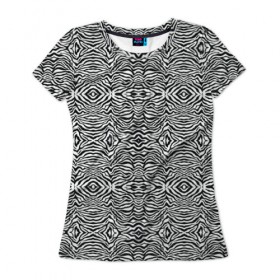 Женская футболка 3D с принтом Зебра в Петрозаводске, 100% полиэфир ( синтетическое хлопкоподобное полотно) | прямой крой, круглый вырез горловины, длина до линии бедер | африка | зебра | текстура