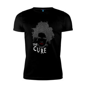 Мужская футболка премиум с принтом The Cure - face в Петрозаводске, 92% хлопок, 8% лайкра | приталенный силуэт, круглый вырез ворота, длина до линии бедра, короткий рукав | cure | рок
