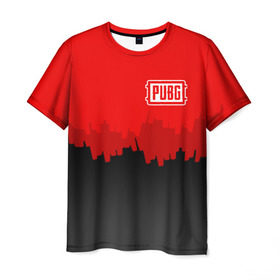 Мужская футболка 3D с принтом PUBG BLOOD в Петрозаводске, 100% полиэфир | прямой крой, круглый вырез горловины, длина до линии бедер | playerunknowns battlegrounds | pubg