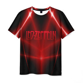 Мужская футболка 3D с принтом Led Zeppelin в Петрозаводске, 100% полиэфир | прямой крой, круглый вырез горловины, длина до линии бедер | 