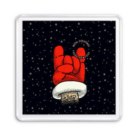 Магнит 55*55 с принтом Metal Christmas Heavy New Year в Петрозаводске, Пластик | Размер: 65*65 мм; Размер печати: 55*55 мм | Тематика изображения на принте: christmas | gesture | hand | heavy new year | holiday | metal christmas | music | new year | rock | santa claus | snow | winter | жест | зима | металл рождество | музыка | новый год | праздник | рождество | рок | рука | санта клаус | снег | тяжелый новый 