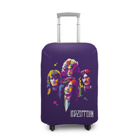 Чехол для чемодана 3D с принтом Led Zeppelin в Петрозаводске, 86% полиэфир, 14% спандекс | двустороннее нанесение принта, прорези для ручек и колес | led zeppelin | джимми пейдж | джон генри бонэм | джон пол джонс | лед зеппелин | роберт плант