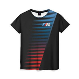 Женская футболка 3D с принтом BMW 2018 Brand Colors Lines в Петрозаводске, 100% полиэфир ( синтетическое хлопкоподобное полотно) | прямой крой, круглый вырез горловины, длина до линии бедер | 