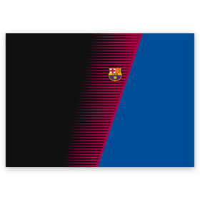 Поздравительная открытка с принтом FC Barca 2018 Creative uniform в Петрозаводске, 100% бумага | плотность бумаги 280 г/м2, матовая, на обратной стороне линовка и место для марки
 | fc | fc barcelona | fcb | барселона | спорт | спортивные | фк | футбол | футбольный клуб