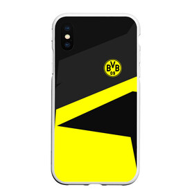 Чехол для iPhone XS Max матовый с принтом Borussia 2018 Geometry Sport в Петрозаводске, Силикон | Область печати: задняя сторона чехла, без боковых панелей | Тематика изображения на принте: fc |  borussia dortmund | боруссия | спорт | спортивные | фк | футбол | футбольный клуб