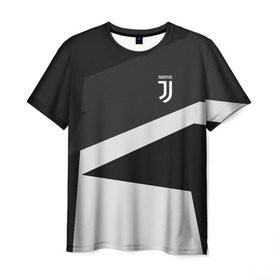 Мужская футболка 3D с принтом Juventus 2018 Geometry Sport в Петрозаводске, 100% полиэфир | прямой крой, круглый вырез горловины, длина до линии бедер | fc | juventus | спорт | спортивные | фк | футбол | футбольный клуб | ювентус