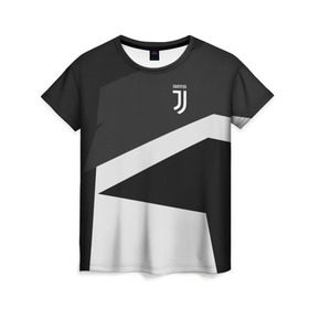 Женская футболка 3D с принтом Juventus 2018 Geometry Sport в Петрозаводске, 100% полиэфир ( синтетическое хлопкоподобное полотно) | прямой крой, круглый вырез горловины, длина до линии бедер | fc | juventus | спорт | спортивные | фк | футбол | футбольный клуб | ювентус