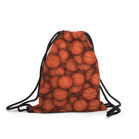 Рюкзак-мешок 3D с принтом Баскетбольные мячи в Петрозаводске, 100% полиэстер | плотность ткани — 200 г/м2, размер — 35 х 45 см; лямки — толстые шнурки, застежка на шнуровке, без карманов и подкладки | basketball | баскетбол | мяч | мячик | оранжевый | паттерн | спорт | текстура