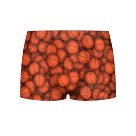 Мужские трусы 3D с принтом Баскетбольные мячи в Петрозаводске, 50% хлопок, 50% полиэстер | классическая посадка, на поясе мягкая тканевая резинка | Тематика изображения на принте: basketball | баскетбол | мяч | мячик | оранжевый | паттерн | спорт | текстура