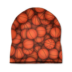 Шапка 3D с принтом Баскетбольные мячи в Петрозаводске, 100% полиэстер | универсальный размер, печать по всей поверхности изделия | basketball | баскетбол | мяч | мячик | оранжевый | паттерн | спорт | текстура