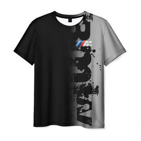 Мужская футболка 3D с принтом BMW 2018 M Black Grey в Петрозаводске, 100% полиэфир | прямой крой, круглый вырез горловины, длина до линии бедер | bmw | bmw motorsport | bmw performance | carbon | m | motorsport | performance | sport | бмв | карбон | моторспорт | спорт