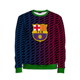 Детский свитшот 3D с принтом FC Barca 2018 Creative uniform в Петрозаводске, 100% полиэстер | свободная посадка, прямой крой, мягкая тканевая резинка на рукавах и понизу свитшота | fc | fc barcelona | fcb | барселона | спорт | спортивные | фк | футбол | футбольный клуб