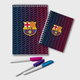 Блокнот с принтом FC Barca 2018 Creative uniform в Петрозаводске, 100% бумага | 48 листов, плотность листов — 60 г/м2, плотность картонной обложки — 250 г/м2. Листы скреплены удобной пружинной спиралью. Цвет линий — светло-серый
 | fc | fc barcelona | fcb | барселона | спорт | спортивные | фк | футбол | футбольный клуб