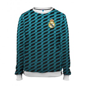 Женский свитшот 3D с принтом Real Madrid Creative uniform в Петрозаводске, 100% полиэстер с мягким внутренним слоем | круглый вырез горловины, мягкая резинка на манжетах и поясе, свободная посадка по фигуре | 