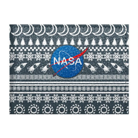 Обложка для студенческого билета с принтом Свитер NASA в Петрозаводске, натуральная кожа | Размер: 11*8 см; Печать на всей внешней стороне | nasa | космос | логотип | наса | ракета