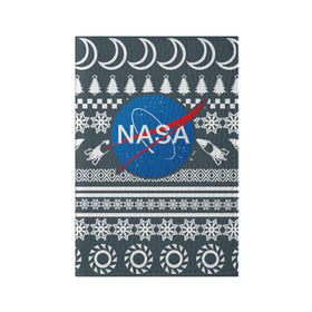Обложка для паспорта матовая кожа с принтом Свитер NASA в Петрозаводске, натуральная матовая кожа | размер 19,3 х 13,7 см; прозрачные пластиковые крепления | nasa | космос | логотип | наса | ракета