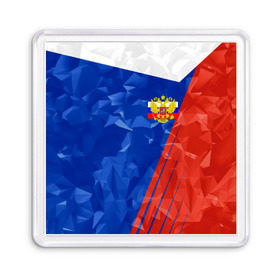 Магнит 55*55 с принтом RUSSIA - Tricolor Collection в Петрозаводске, Пластик | Размер: 65*65 мм; Размер печати: 55*55 мм | Тематика изображения на принте: russia | герб | россия | триколор | флаг