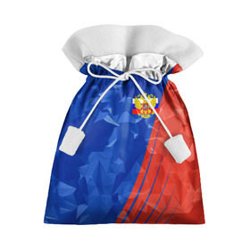 Подарочный 3D мешок с принтом RUSSIA - Tricolor Collection в Петрозаводске, 100% полиэстер | Размер: 29*39 см | Тематика изображения на принте: russia | герб | россия | триколор | флаг