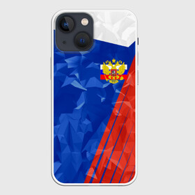 Чехол для iPhone 13 mini с принтом RUSSIA   Tricolor Collection в Петрозаводске,  |  | Тематика изображения на принте: russia | герб | россия | триколор | флаг