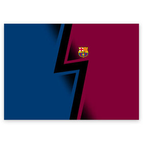 Поздравительная открытка с принтом FC Barca 2018 Creative uniform в Петрозаводске, 100% бумага | плотность бумаги 280 г/м2, матовая, на обратной стороне линовка и место для марки
 | fc | fc barcelona | fcb | барселона | спорт | спортивные | фк | футбол | футбольный клуб