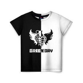 Детская футболка 3D с принтом Green Day в Петрозаводске, 100% гипоаллергенный полиэфир | прямой крой, круглый вырез горловины, длина до линии бедер, чуть спущенное плечо, ткань немного тянется | green day | билли джо армстронг | грин дей | майк дёрнт | музыка | тре кул