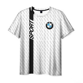 Мужская футболка 3D с принтом BMW 2018 White Sport в Петрозаводске, 100% полиэфир | прямой крой, круглый вырез горловины, длина до линии бедер | bmw | автомобильные | бмв | машины