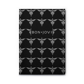 Обложка для автодокументов с принтом Bon Jovi в Петрозаводске, натуральная кожа |  размер 19,9*13 см; внутри 4 больших “конверта” для документов и один маленький отдел — туда идеально встанут права | bon | jovi | бон | джови
