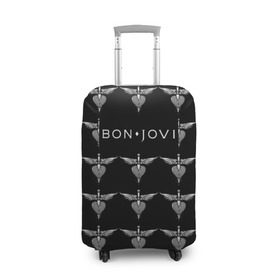 Чехол для чемодана 3D с принтом Bon Jovi в Петрозаводске, 86% полиэфир, 14% спандекс | двустороннее нанесение принта, прорези для ручек и колес | bon | jovi | бон | джови