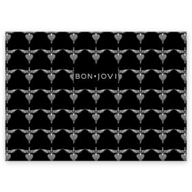 Поздравительная открытка с принтом Bon Jovi в Петрозаводске, 100% бумага | плотность бумаги 280 г/м2, матовая, на обратной стороне линовка и место для марки
 | bon | jovi | бон | джови