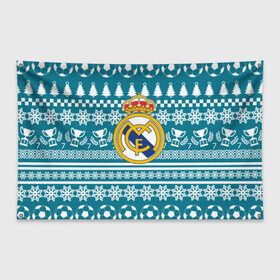 Флаг-баннер с принтом Ronaldo 7 Новогодний в Петрозаводске, 100% полиэстер | размер 67 х 109 см, плотность ткани — 95 г/м2; по краям флага есть четыре люверса для крепления | fc | real madrid | реал мадрид | спорт | спортивные | фк | футбол | футбольный клуб