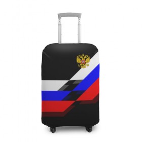 Чехол для чемодана 3D с принтом RUSSIA - Black Collection в Петрозаводске, 86% полиэфир, 14% спандекс | двустороннее нанесение принта, прорези для ручек и колес | russia | герб | россия | триколор | флаг