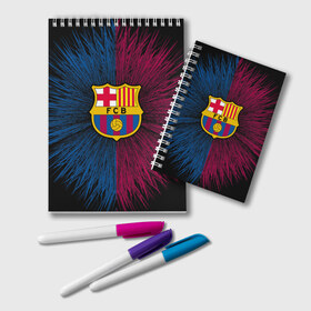 Блокнот с принтом FC Barca 2018 Creative uniform в Петрозаводске, 100% бумага | 48 листов, плотность листов — 60 г/м2, плотность картонной обложки — 250 г/м2. Листы скреплены удобной пружинной спиралью. Цвет линий — светло-серый
 | fc | fc barcelona | fcb | барселона | спорт | спортивные | фк | футбол | футбольный клуб