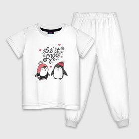 Детская пижама хлопок с принтом Пингвинчики в Петрозаводске, 100% хлопок |  брюки и футболка прямого кроя, без карманов, на брюках мягкая резинка на поясе и по низу штанин
 | зима | новый год | пингвин | подарок | рождество